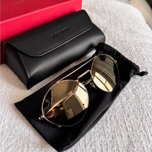 Valentino Gold-Toned Aviator Sunglasses